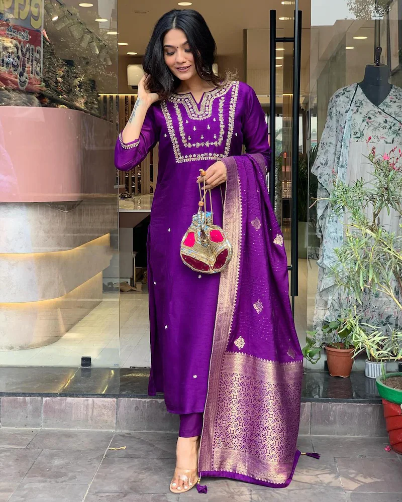 Cotton Blend Straight Kurta